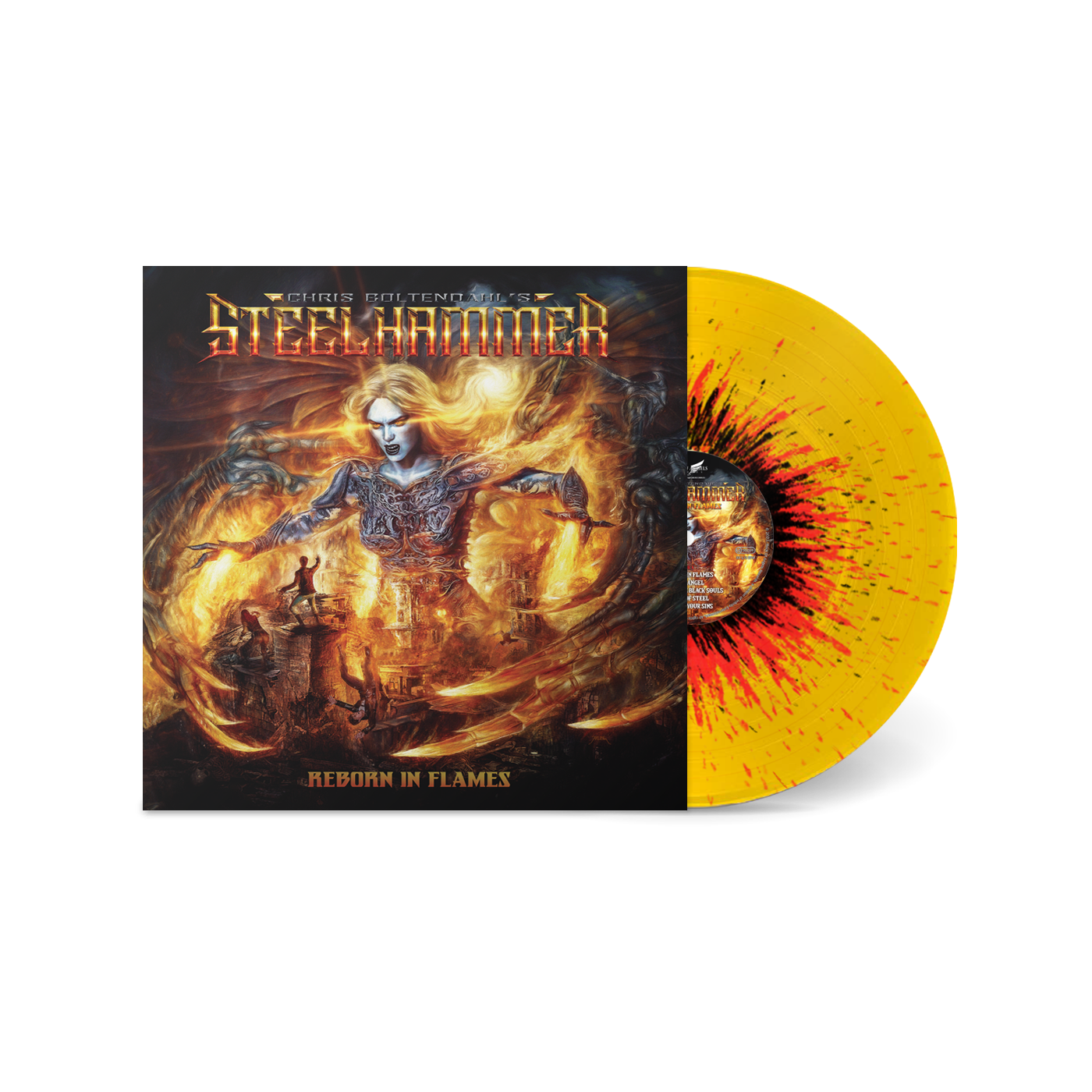 STEELHAMMER - Reborn In Flames - Splatter Vinyl (Limited 50 Copies) - Grave Digger