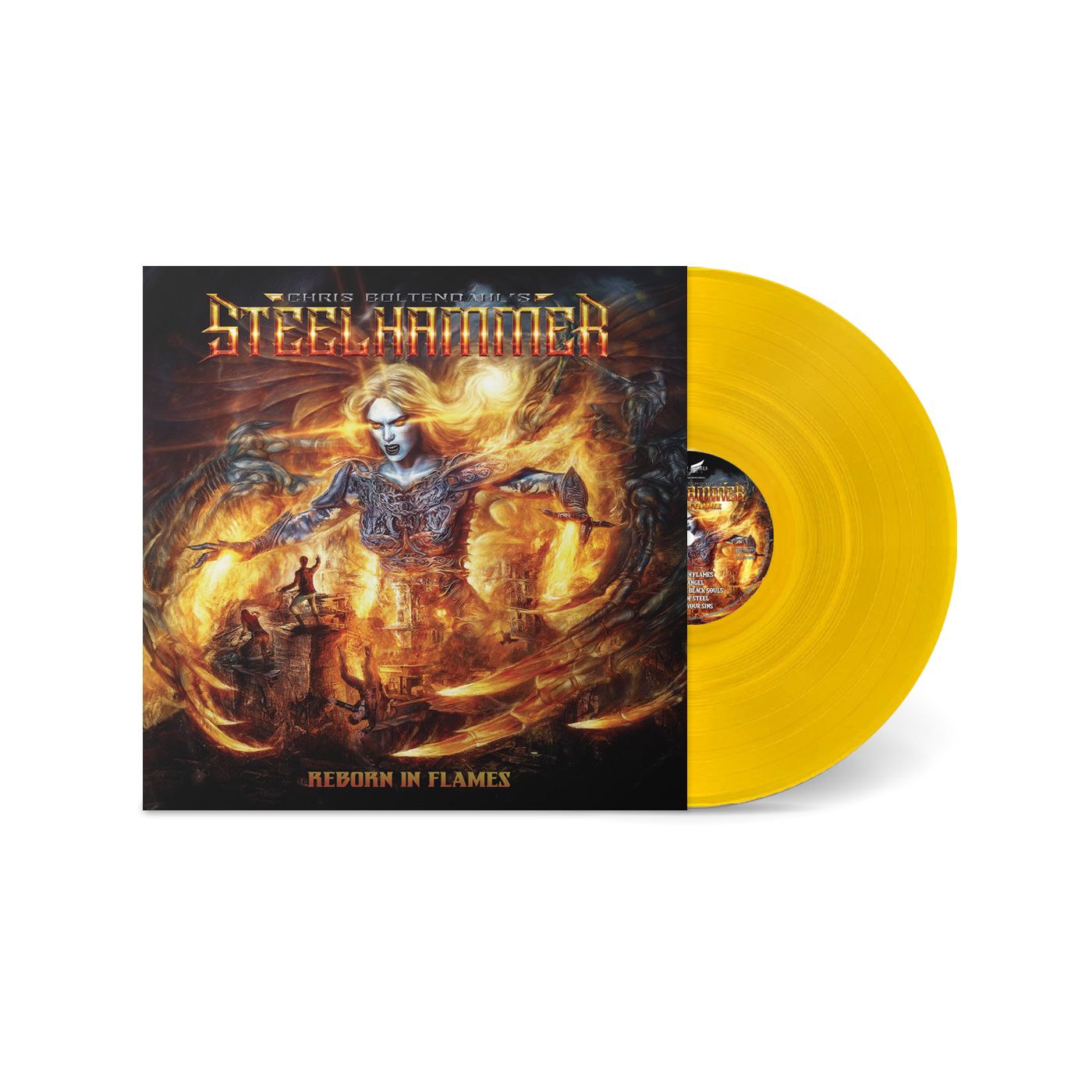 STEELHAMMER - Reborn In Flames - Yellow Vinyl (Limited 50 Copies) - Grave Digger