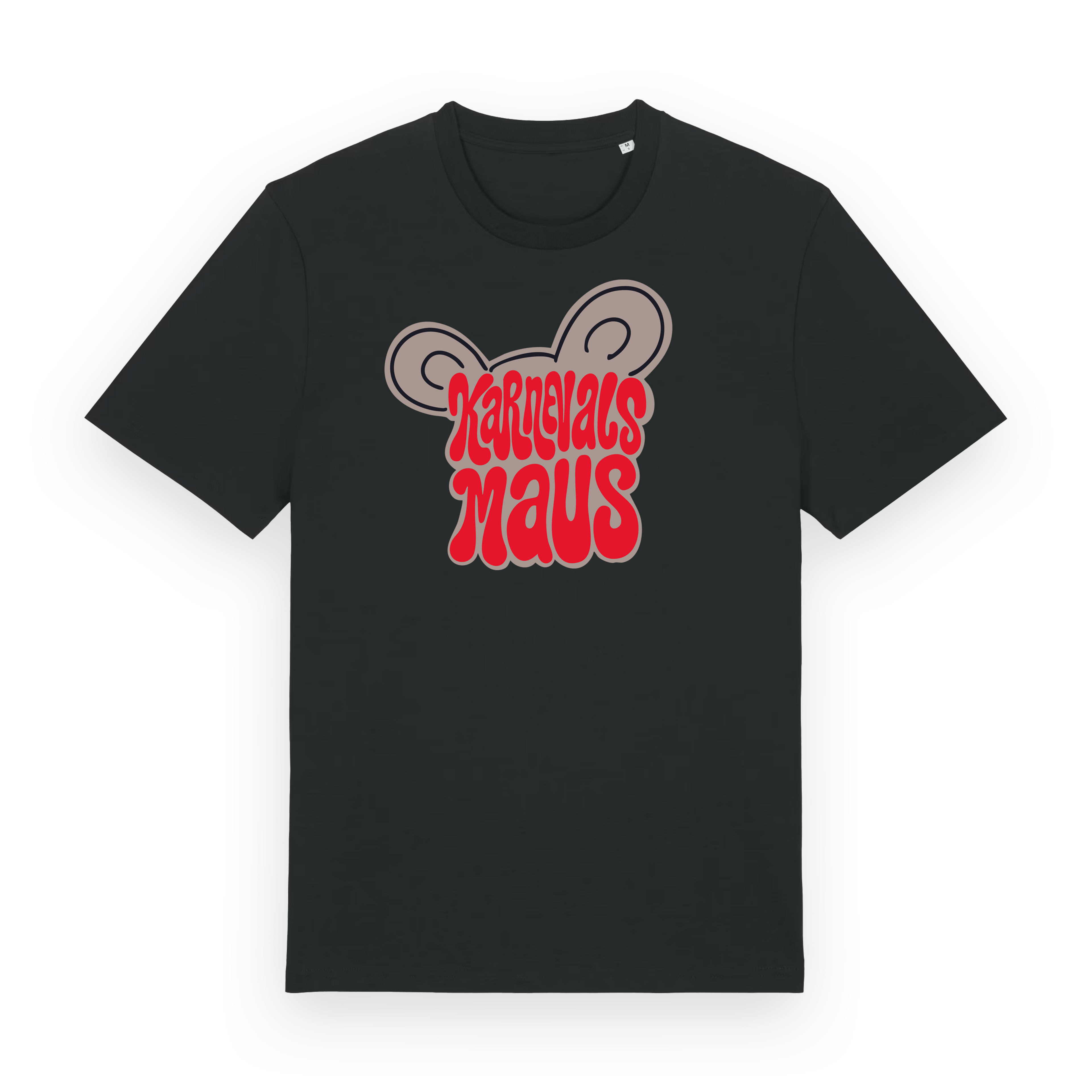 Karnevalsmaus Ohren  - Regular Uni-Sex Cut T-Shirt schwarz Druckluft