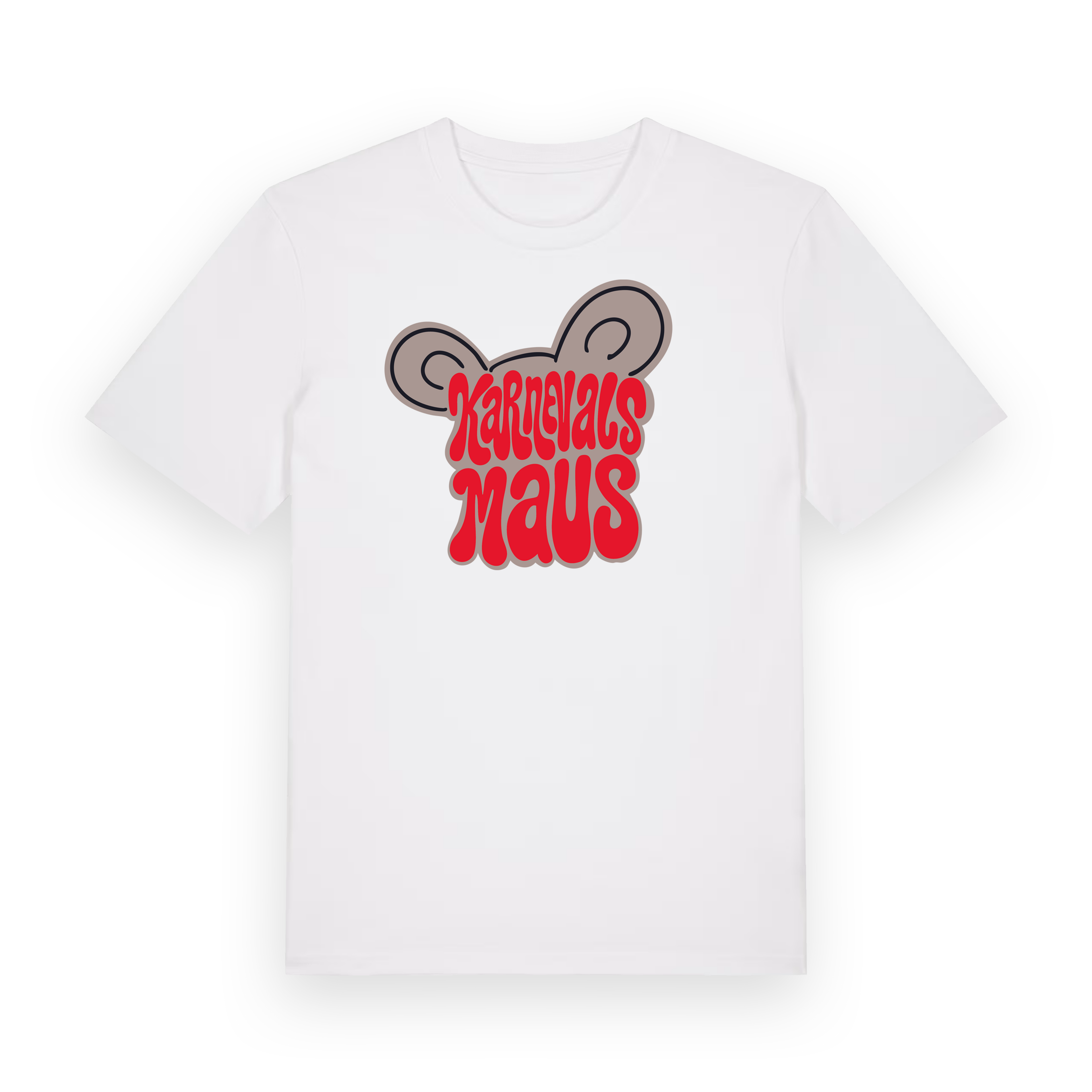 Karnevalsmaus Ohren  -Regular Uni-Sex Cut T-Shirt weiß Druckluft