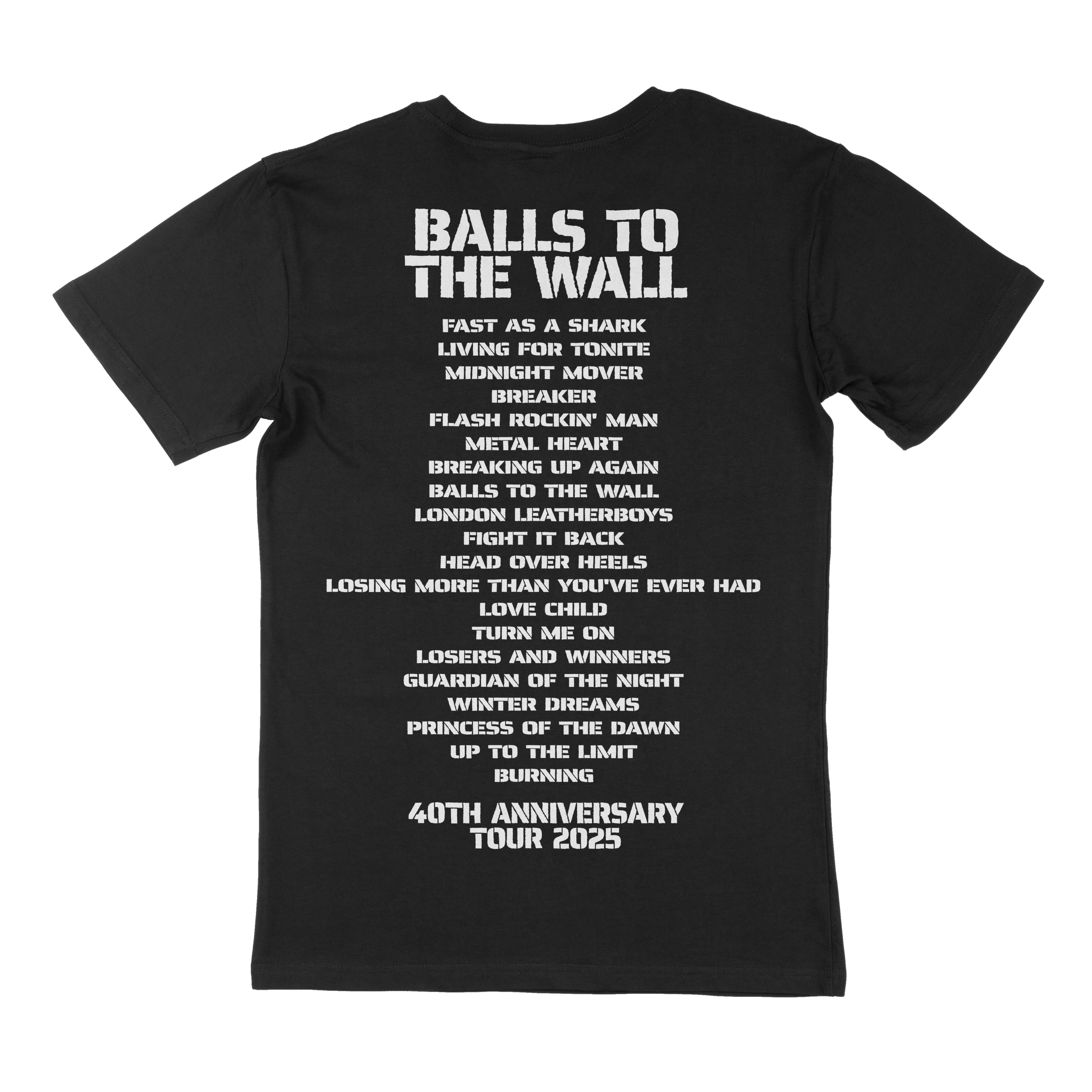 Balls to The Wall 40th Anniversary Tour 2025 Setlist - T-Shirt Dirkschneider
