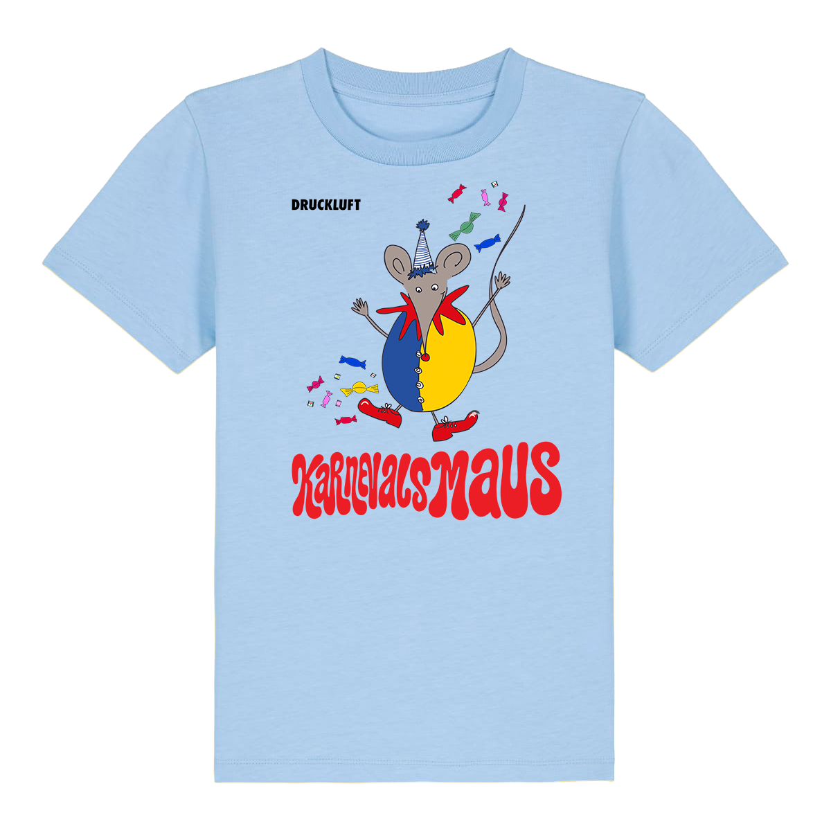Karnevalsmaus Konfetti - Kids-Shirt blau